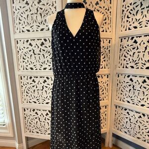 White House Black Market Black and White High Low Dress NWT Sz 10